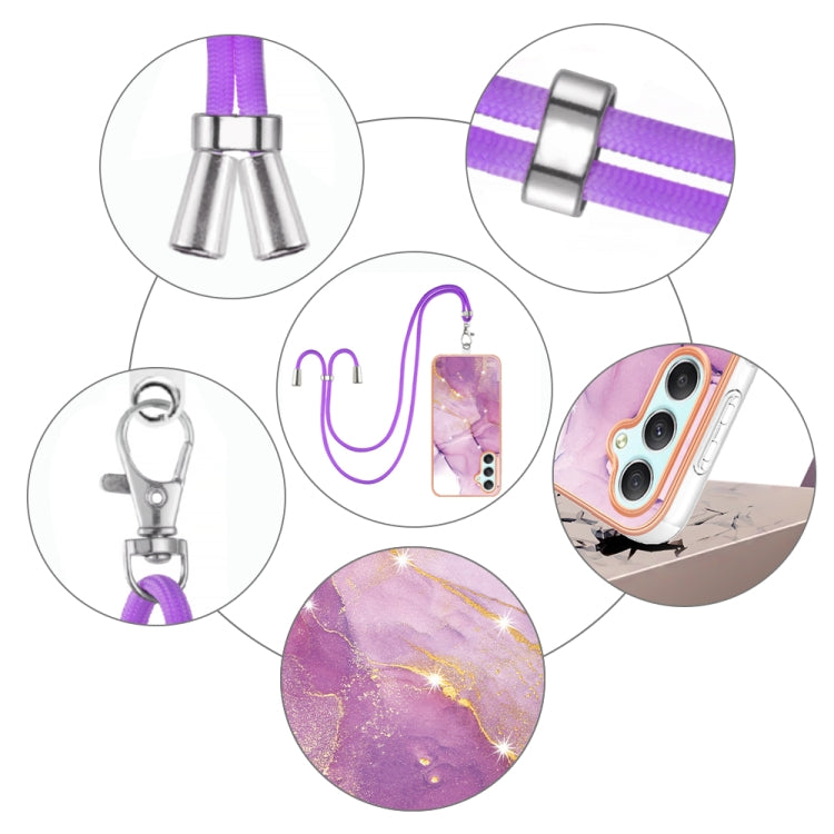 Electroplating Marble Dual-side IMD Phone Case with Lanyard