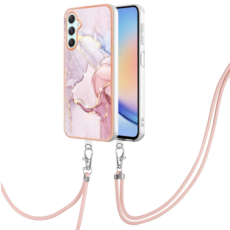 Electroplating Marble Dual-side IMD Phone Case with Lanyard