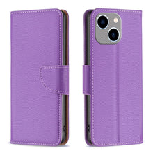 Load image into Gallery viewer, Litchi Texture Pure Color Flip Leather Phone Case, For iPhone 15 Plus, For iPhone 15