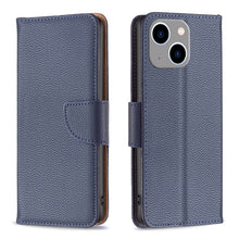 Load image into Gallery viewer, Litchi Texture Pure Color Flip Leather Phone Case, For iPhone 15 Plus, For iPhone 15