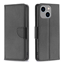 Load image into Gallery viewer, Litchi Texture Pure Color Flip Leather Phone Case, For iPhone 15 Plus, For iPhone 15