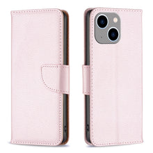 Load image into Gallery viewer, Litchi Texture Pure Color Flip Leather Phone Case, For iPhone 15 Plus, For iPhone 15