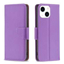 Load image into Gallery viewer, Litchi Texture Pure Color Flip Leather Phone Case, For iPhone 15 Plus, For iPhone 15
