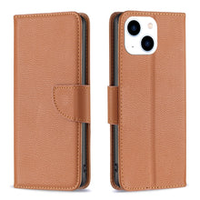 Load image into Gallery viewer, Litchi Texture Pure Color Flip Leather Phone Case, For iPhone 15 Plus, For iPhone 15
