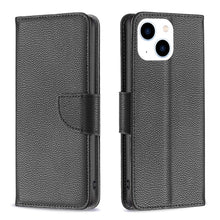 Load image into Gallery viewer, Litchi Texture Pure Color Flip Leather Phone Case, For iPhone 15 Plus, For iPhone 15