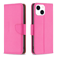 Load image into Gallery viewer, Litchi Texture Pure Color Flip Leather Phone Case, For iPhone 15 Plus, For iPhone 15
