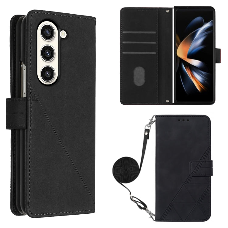 Crossbody 3D Embossed Flip Leather Phone Case, For Samsung Galaxy A15, For Samsung Galaxy Z Fold5 5G, For Samsung Galaxy A25 5G / A24, For Samsung Galaxy S23 FE 5G, For Samsung Galaxy A05, For Samsung Galaxy Z Flip5 5G, For Samsung Galaxy A05s