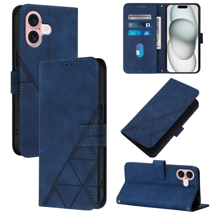 Crossbody 3D Embossed Flip Leather Phone Case, For iPhone 16, For iPhone 15 Pro Max, For iPhone 15 Pro, For iPhone 15 Plus, For iPhone 15, For iPod Touch 7 / 6 / 5