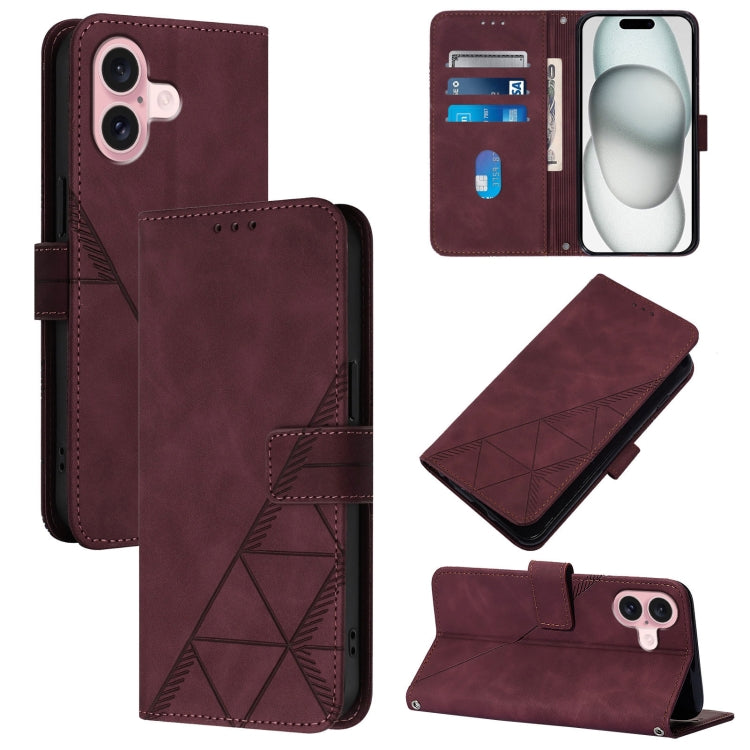 Crossbody 3D Embossed Flip Leather Phone Case, For iPhone 16, For iPhone 15 Pro Max, For iPhone 15 Pro, For iPhone 15 Plus, For iPhone 15, For iPod Touch 7 / 6 / 5