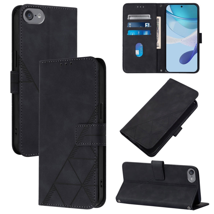 Crossbody 3D Embossed Flip Leather Phone Case, For iPhone 16, For iPhone 15 Pro Max, For iPhone 15 Pro, For iPhone 15 Plus, For iPhone 15, For iPod Touch 7 / 6 / 5