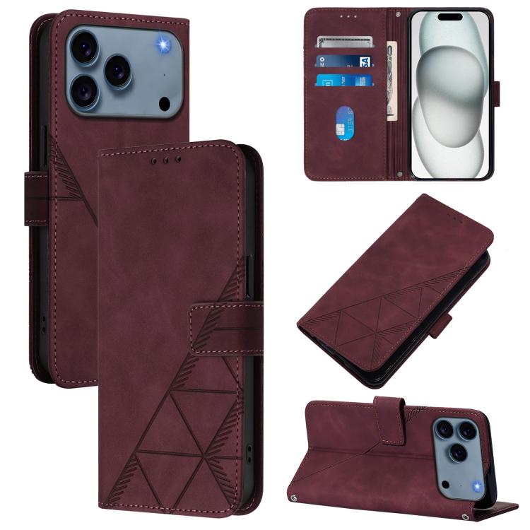 Crossbody 3D Embossed Flip Leather Phone Case, For iPhone 18 Pro / 17 Pro, For iPhone 18 Pro Max / 17 Pro Max, For iPhone 16e / 17e, For iPhone 17, For iPhone Air, For iPhone 16 Pro Max, For iPhone 16 Pro, For iPhone 16 Plus