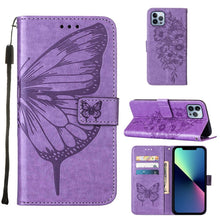 Load image into Gallery viewer, Embossed Butterfly Leather Phone Case, For iPhone 16 Pro, For iPhone 16 Plus, For iPhone 16, For iPhone 15 Pro Max, For iPhone 15 Pro, For iPhone 15 Plus