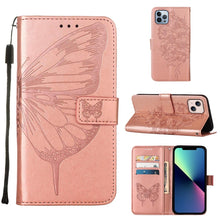 Load image into Gallery viewer, Embossed Butterfly Leather Phone Case, For iPhone 16 Pro, For iPhone 16 Plus, For iPhone 16, For iPhone 15 Pro Max, For iPhone 15 Pro, For iPhone 15 Plus