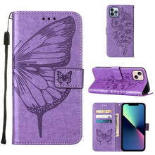 Load image into Gallery viewer, Embossed Butterfly Leather Phone Case, For iPhone 16 Pro, For iPhone 16 Plus, For iPhone 16, For iPhone 15 Pro Max, For iPhone 15 Pro, For iPhone 15 Plus