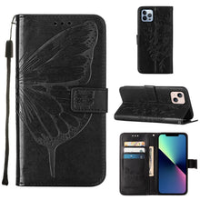 Load image into Gallery viewer, Embossed Butterfly Leather Phone Case, For iPhone 15, For iPod Touch 7 / 6 / 5