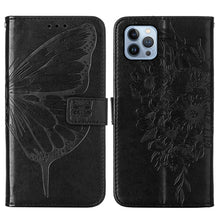 Load image into Gallery viewer, Embossed Butterfly Leather Phone Case, For iPhone 15, For iPod Touch 7 / 6 / 5