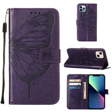 Load image into Gallery viewer, Embossed Butterfly Leather Phone Case, For iPhone 15, For iPod Touch 7 / 6 / 5