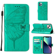 Load image into Gallery viewer, Embossed Butterfly Leather Phone Case, For iPhone 15, For iPod Touch 7 / 6 / 5