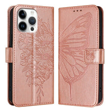 Load image into Gallery viewer, Embossed Butterfly Leather Phone Case, For iPhone 17e / 16e, For iPhone 17 Pro Max, For iPhone 17 Pro, For iPhone 17, For iPhone Air, For iPhone 16 Pro Max