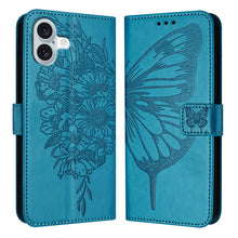Load image into Gallery viewer, Embossed Butterfly Leather Phone Case, For iPhone 16 Pro, For iPhone 16 Plus, For iPhone 16, For iPhone 15 Pro Max, For iPhone 15 Pro, For iPhone 15 Plus