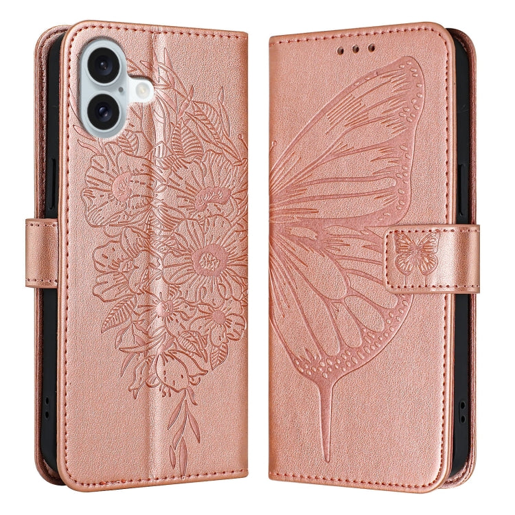 Embossed Butterfly Leather Phone Case, For iPhone 16 Pro, For iPhone 16 Plus, For iPhone 16, For iPhone 15 Pro Max, For iPhone 15 Pro, For iPhone 15 Plus