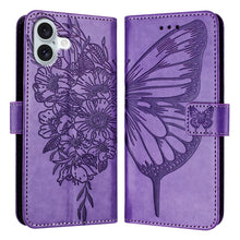 Load image into Gallery viewer, Embossed Butterfly Leather Phone Case, For iPhone 16 Pro, For iPhone 16 Plus, For iPhone 16, For iPhone 15 Pro Max, For iPhone 15 Pro, For iPhone 15 Plus