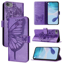 Load image into Gallery viewer, Embossed Butterfly Leather Phone Case, For iPhone 15, For iPod Touch 7 / 6 / 5