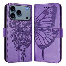Load image into Gallery viewer, Embossed Butterfly Leather Phone Case, For iPhone 17e / 16e, For iPhone 17 Pro Max, For iPhone 17 Pro, For iPhone 17, For iPhone Air, For iPhone 16 Pro Max