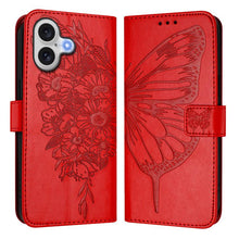 Load image into Gallery viewer, Embossed Butterfly Leather Phone Case, For iPhone 17e / 16e, For iPhone 17 Pro Max, For iPhone 17 Pro, For iPhone 17, For iPhone Air, For iPhone 16 Pro Max
