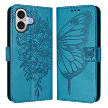 Load image into Gallery viewer, Embossed Butterfly Leather Phone Case, For iPhone 17e / 16e, For iPhone 17 Pro Max, For iPhone 17 Pro, For iPhone 17, For iPhone Air, For iPhone 16 Pro Max