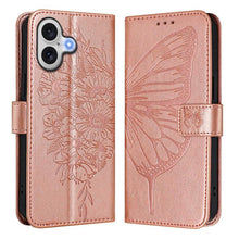 Load image into Gallery viewer, Embossed Butterfly Leather Phone Case, For iPhone 17e / 16e, For iPhone 17 Pro Max, For iPhone 17 Pro, For iPhone 17, For iPhone Air, For iPhone 16 Pro Max