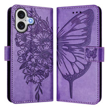 Load image into Gallery viewer, Embossed Butterfly Leather Phone Case, For iPhone 17e / 16e, For iPhone 17 Pro Max, For iPhone 17 Pro, For iPhone 17, For iPhone Air, For iPhone 16 Pro Max