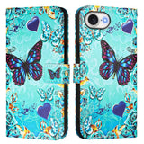 Colored Drawing Pattern Plain Weave Leather Phone Case, For iPhone 17e / 16e, For iPhone 17 Pro Max, For iPhone 17 Pro, For iPhone 17, For iPhone Air, For iPhone 15 Pro Max