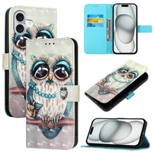 Load image into Gallery viewer, 3D Painting Horizontal Flip Leather Phone Case, For iPhone 16 Pro, For iPhone 16 Plus, For iPhone 16, For iPhone 15 Pro Max, For iPhone 15 Pro, For iPhone 15 Plus