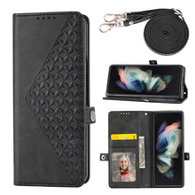 Load image into Gallery viewer, Cubic Grid Calf Texture Magnetic Leather Phone Case