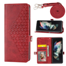 Load image into Gallery viewer, Cubic Grid Calf Texture Magnetic Leather Phone Case