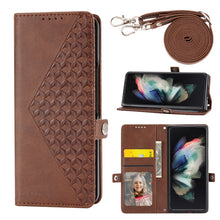 Load image into Gallery viewer, Cubic Grid Calf Texture Magnetic Leather Phone Case