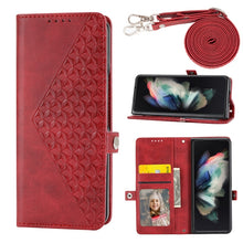 Load image into Gallery viewer, Cubic Grid Calf Texture Magnetic Leather Phone Case