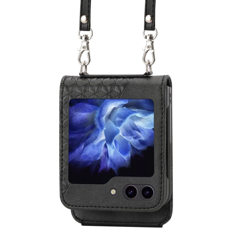 Cubic Grid Calf Texture Magnetic Leather Phone Case