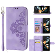 Load image into Gallery viewer, Skin Feel Flowers Embossed Wallet Leather Phone Case