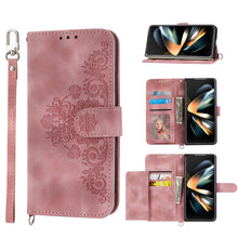 Load image into Gallery viewer, Skin Feel Flowers Embossed Wallet Leather Phone Case