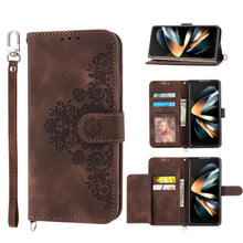Load image into Gallery viewer, Skin Feel Flowers Embossed Wallet Leather Phone Case