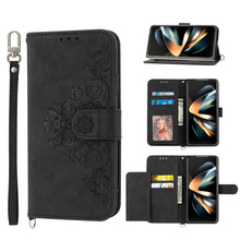 Load image into Gallery viewer, Skin Feel Flowers Embossed Wallet Leather Phone Case