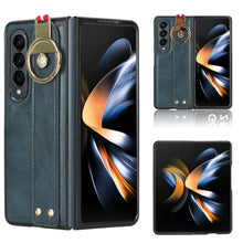 Load image into Gallery viewer, Wristband Leather Back Phone Case, For Samsung Galaxy A05s 4G, For Samsung Galaxy S24 Ultra 5G, For Samsung Galaxy M34 5G, For Samsung Galaxy Z Fold4, For Samsung Galaxy S24+ 5G, For Samsung Galaxy Z Flip4, For Samsung Galaxy S23 FE 5G                 ...