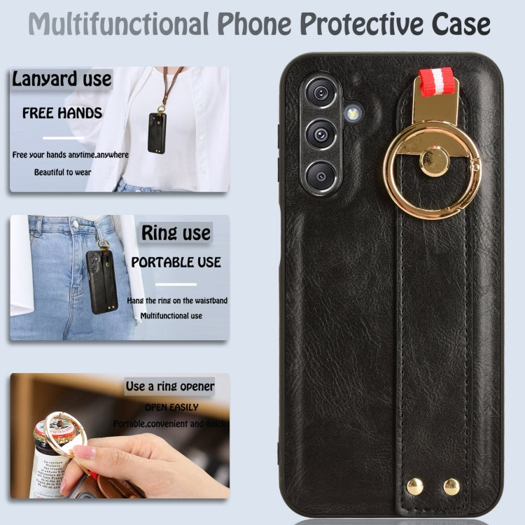 Wristband Leather Back Phone Case, For Samsung Galaxy M34 5G, For Samsung Galaxy Z Fold4, For Samsung Galaxy A05s 4G, For Samsung Galaxy S24 Ultra 5G, For Samsung Galaxy S23 FE 5G, For Samsung Galaxy S24+ 5G, For Samsung Galaxy Z Flip4                 ...