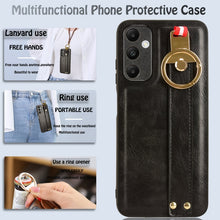 Load image into Gallery viewer, Wristband Leather Back Phone Case, For Samsung Galaxy A05s 4G, For Samsung Galaxy S24 Ultra 5G, For Samsung Galaxy M34 5G, For Samsung Galaxy Z Fold4, For Samsung Galaxy S24+ 5G, For Samsung Galaxy Z Flip4, For Samsung Galaxy S23 FE 5G                 ...