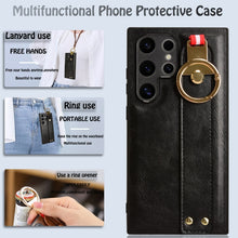 Load image into Gallery viewer, Wristband Leather Back Phone Case, For Samsung Galaxy S24 Ultra 5G, For Samsung Galaxy M34 5G, For Samsung Galaxy Z Fold4, For Samsung Galaxy A05s 4G, For Samsung Galaxy S23 FE 5G, For Samsung Galaxy S24+ 5G, For Samsung Galaxy Z Flip4                 ...
