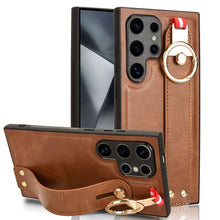Load image into Gallery viewer, Wristband Leather Back Phone Case, For Samsung Galaxy A05s 4G, For Samsung Galaxy S24 Ultra 5G, For Samsung Galaxy M34 5G, For Samsung Galaxy Z Fold4, For Samsung Galaxy S24+ 5G, For Samsung Galaxy Z Flip4, For Samsung Galaxy S23 FE 5G                 ...