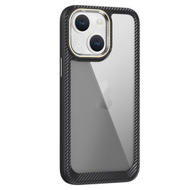 Carbon Fiber Transparent Back Panel Phone Case, For iPhone 14, For iPhone 14 Pro, For iPhone 14 Pro Max, For iPhone 13 Pro Max, For iPhone 13 Pro, For iPhone 13, For iPhone 12, For iPhone 12 Pro Max, For iPhone 12 Pro