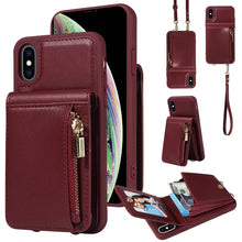 Load image into Gallery viewer, Crossbody Lanyard Zipper Wallet Leather Phone Case, For iPhone XS Max, For iPhone 7 Plus / 8 Plus